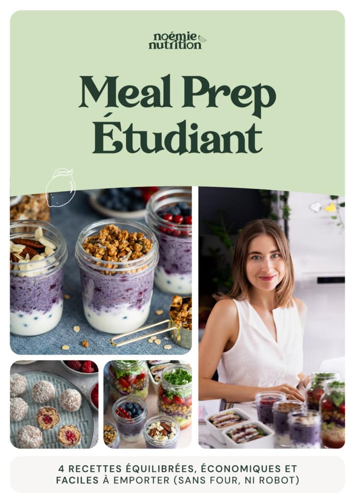 Mets en avant une préparation saine et équilibrée pour étudiants, avec des smoothies, snacks et repas faciles à emporter, favorisant une alimentation nutritive et pratique.